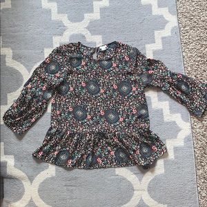 J. Crew Peplum Bell Sleeve Blouse